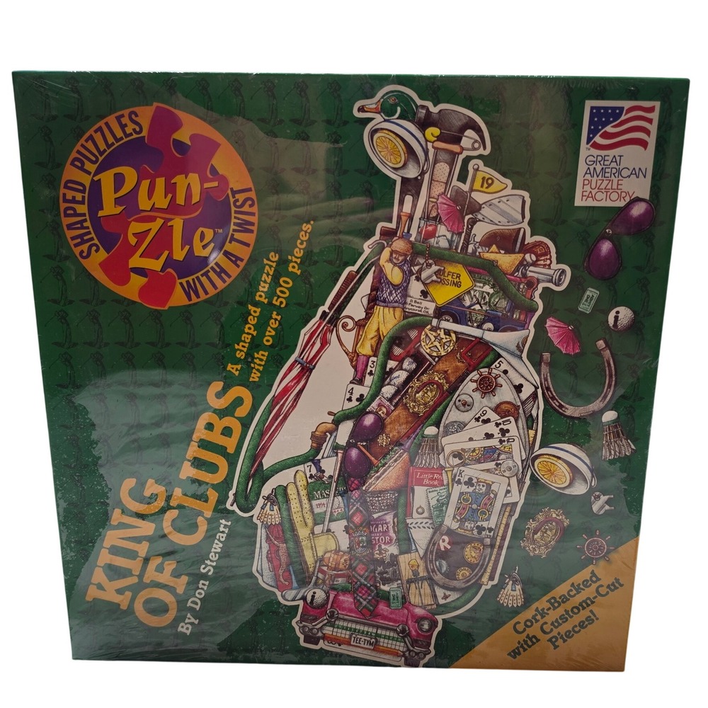Great American Puzzle Factory PunZle King of Clubs 500 Piece Shaped Golf Jigsaw